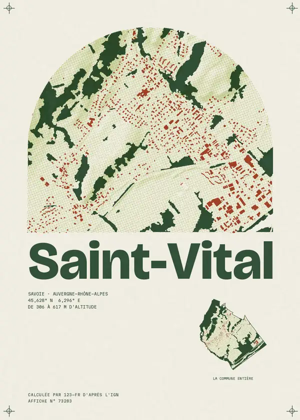 Affiche de Saint-Vital, calculée par 123-fr d'après l'IGN