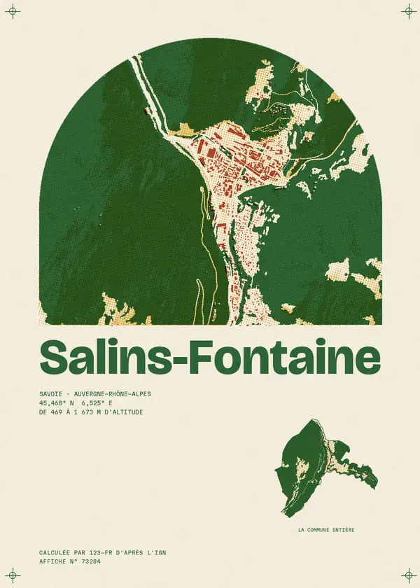 Affiche de Salins-Fontaine, calculée par 123-fr d'après l'IGN