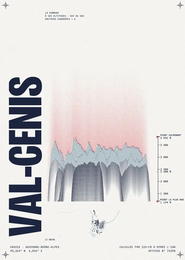 Affiche de Val-Cenis, calculée par 123-fr d'après l'IGN