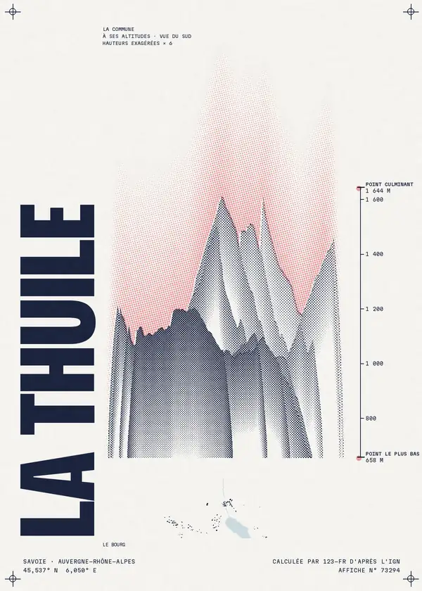 Affiche de La Thuile, calculée par 123-fr d'après l'IGN