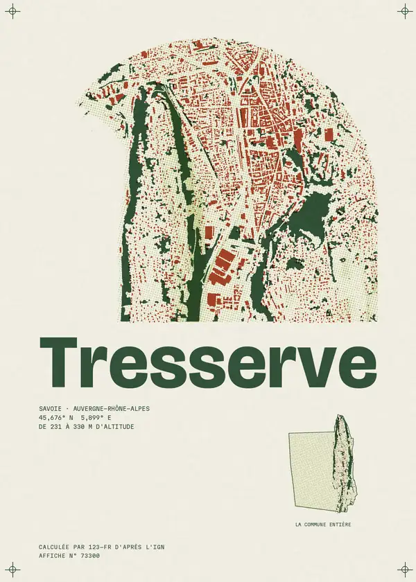 Affiche de Tresserve, calculée par 123-fr d'après l'IGN