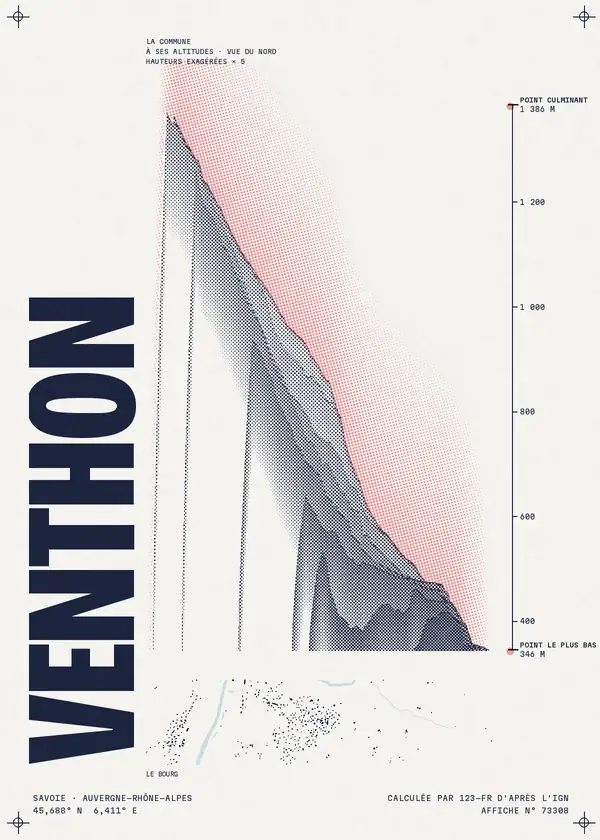 Affiche de Venthon, calculée par 123-fr d'après l'IGN