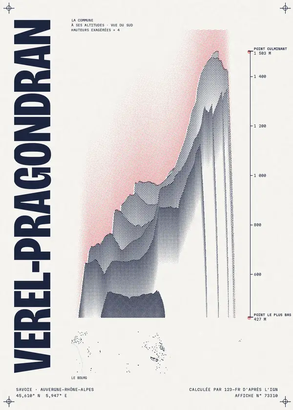 Affiche de Verel-Pragondran, calculée par 123-fr d'après l'IGN