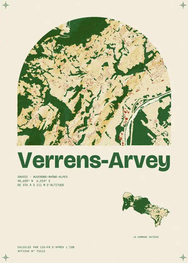 Affiche de Verrens-Arvey, calculée par 123-fr d'après l'IGN