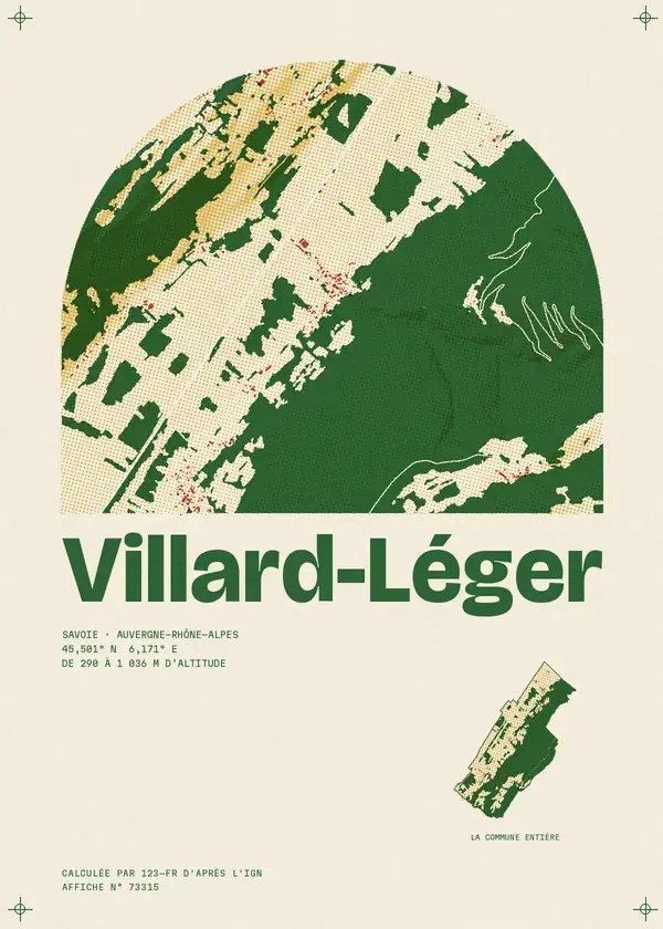 Affiche de Villard-Léger, calculée par 123-fr d'après l'IGN