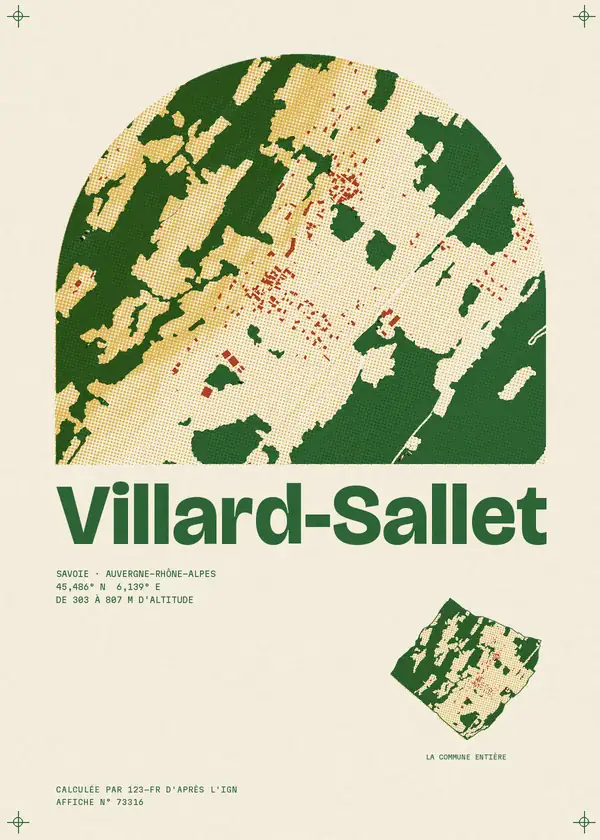 Affiche de Villard-Sallet, calculée par 123-fr d'après l'IGN