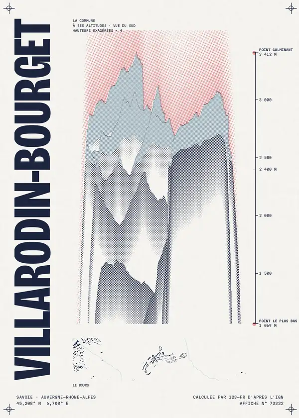 Affiche de Villarodin-Bourget, calculée par 123-fr d'après l'IGN