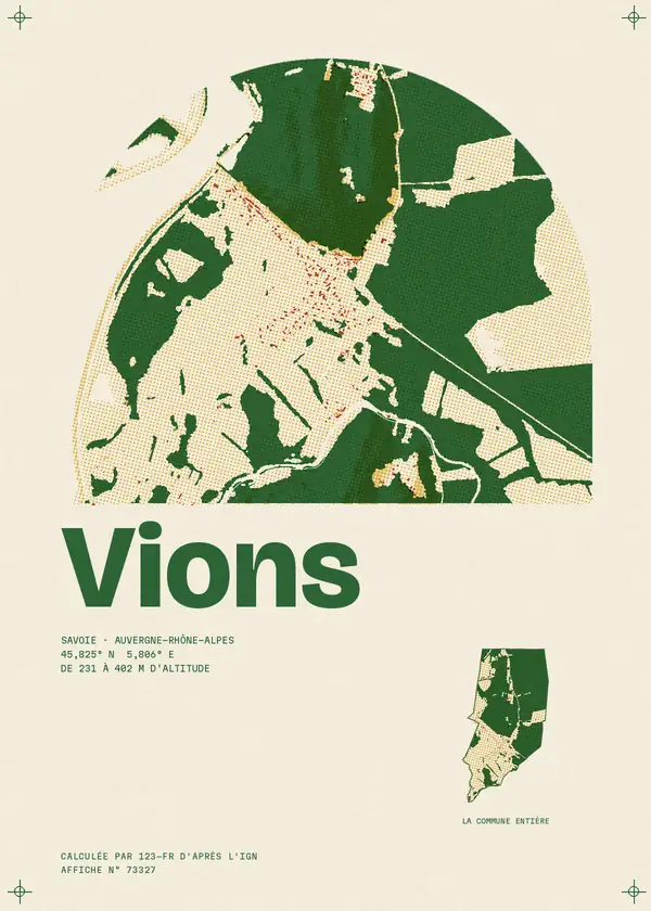 Affiche de Vions, calculée par 123-fr d'après l'IGN