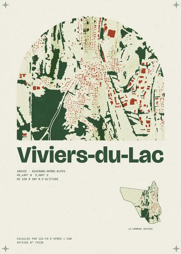 Affiche de Viviers-du-Lac, calculée par 123-fr d'après l'IGN