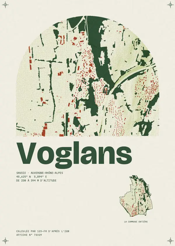 Affiche de Voglans, calculée par 123-fr d'après l'IGN