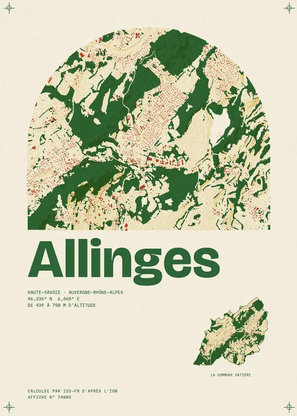Affiche de Allinges, calculée par 123-fr d'après l'IGN
