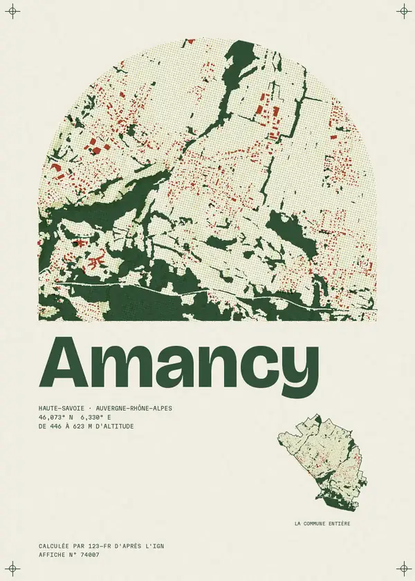Affiche de Amancy, calculée par 123-fr d'après l'IGN