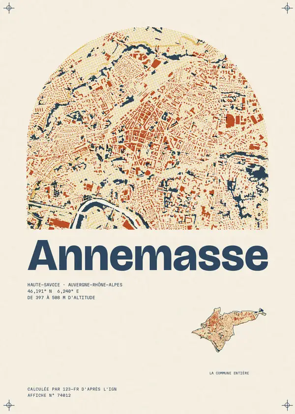 Affiche de Annemasse, calculée par 123-fr d'après l'IGN
