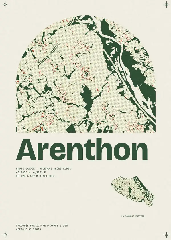 Affiche de Arenthon, calculée par 123-fr d'après l'IGN