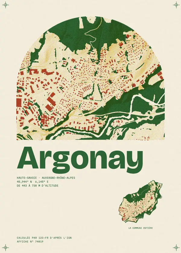 Affiche de Argonay, calculée par 123-fr d'après l'IGN