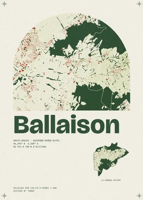 Affiche de Ballaison, calculée par 123-fr d'après l'IGN