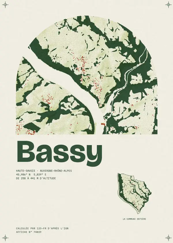 Affiche de Bassy, calculée par 123-fr d'après l'IGN