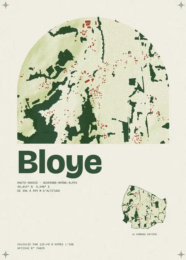 Affiche de Bloye, calculée par 123-fr d'après l'IGN
