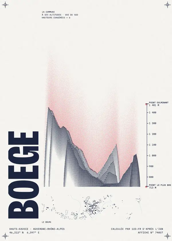 Affiche de Boëge, calculée par 123-fr d'après l'IGN