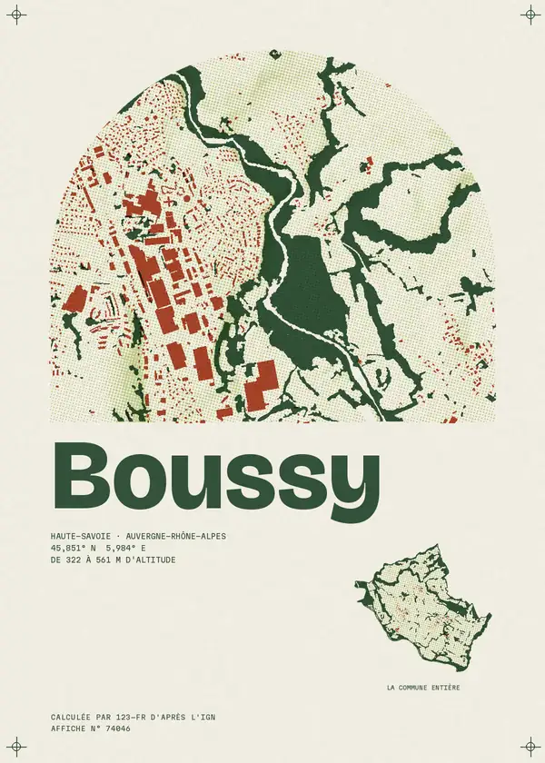 Affiche de Boussy, calculée par 123-fr d'après l'IGN