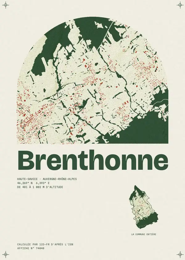 Affiche de Brenthonne, calculée par 123-fr d'après l'IGN