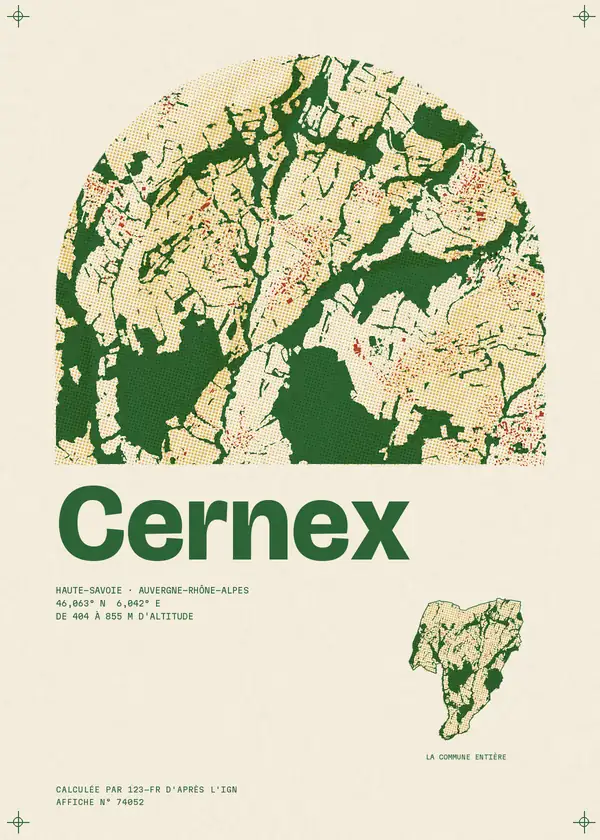 Affiche de Cernex, calculée par 123-fr d'après l'IGN