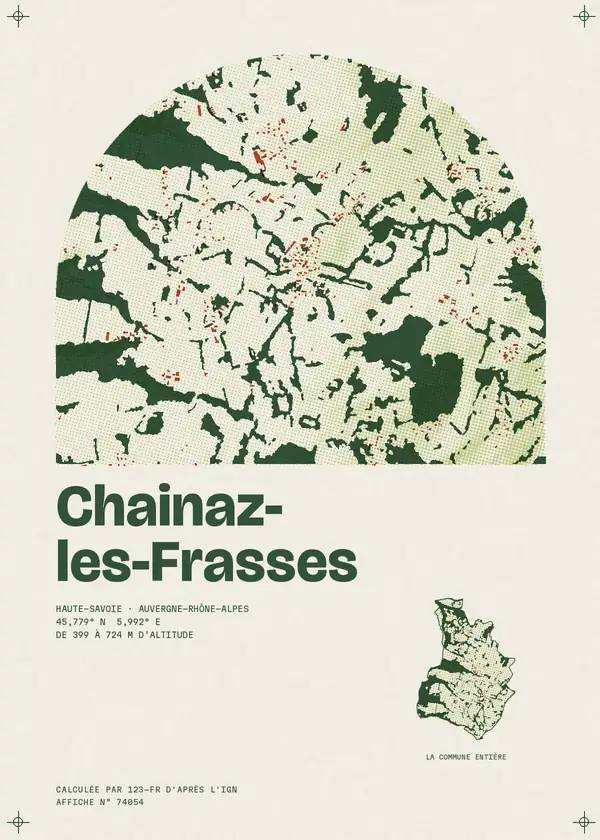 Affiche de Chainaz-les-Frasses, calculée par 123-fr d'après l'IGN