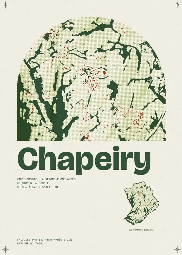 Affiche de Chapeiry, calculée par 123-fr d'après l'IGN