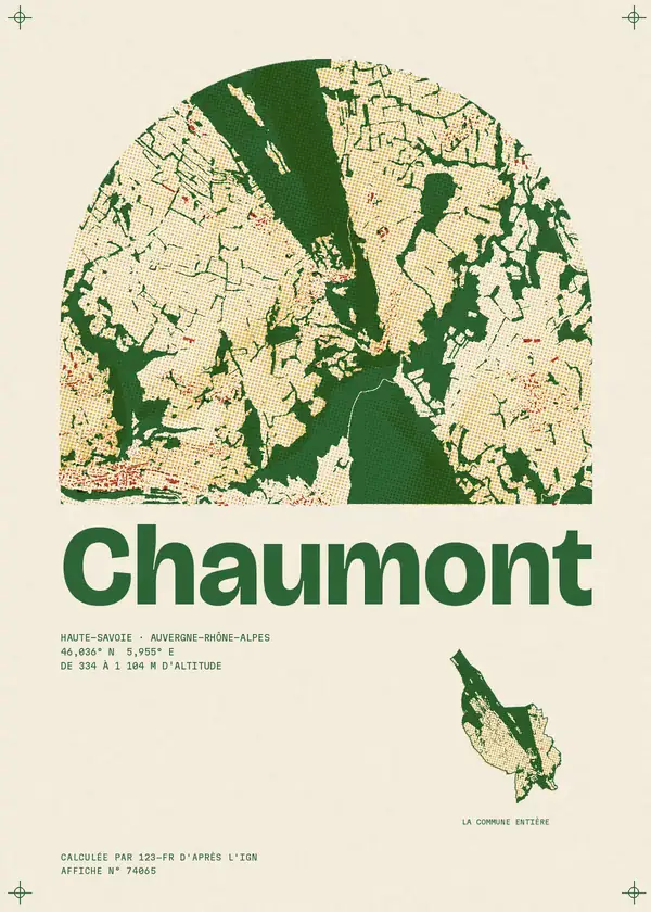 Affiche de Chaumont, calculée par 123-fr d'après l'IGN