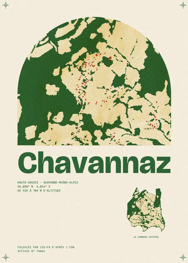 Affiche de Chavannaz, calculée par 123-fr d'après l'IGN