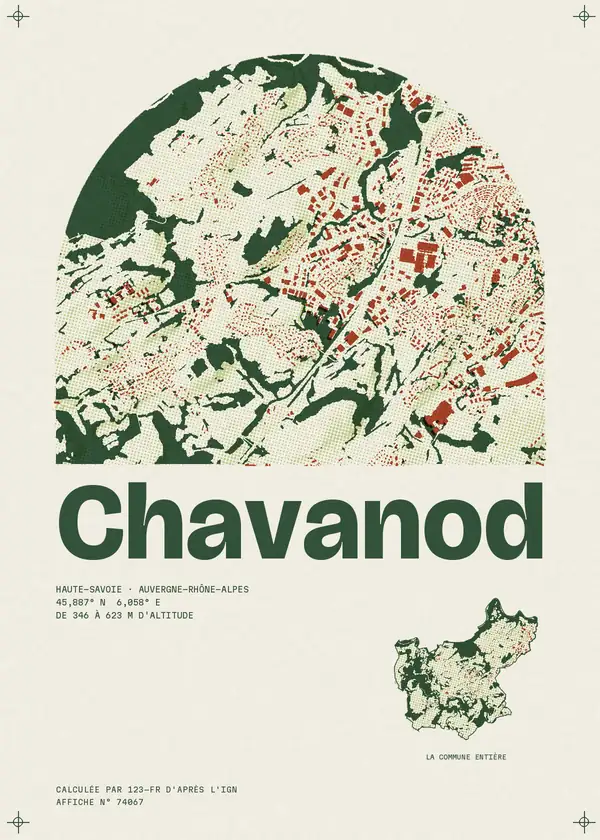 Affiche de Chavanod, calculée par 123-fr d'après l'IGN