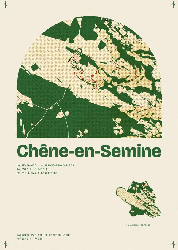 Affiche de Chêne-en-Semine, calculée par 123-fr d'après l'IGN