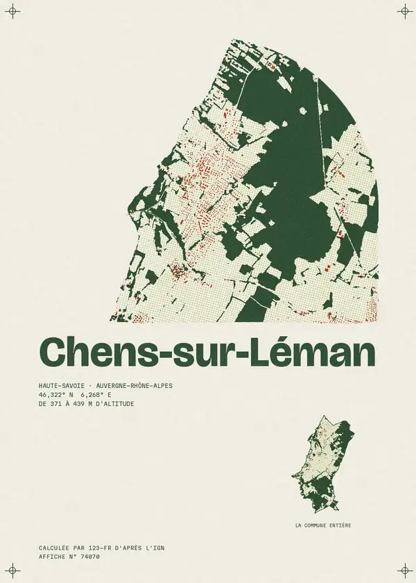 Affiche de Chens-sur-Léman, calculée par 123-fr d'après l'IGN