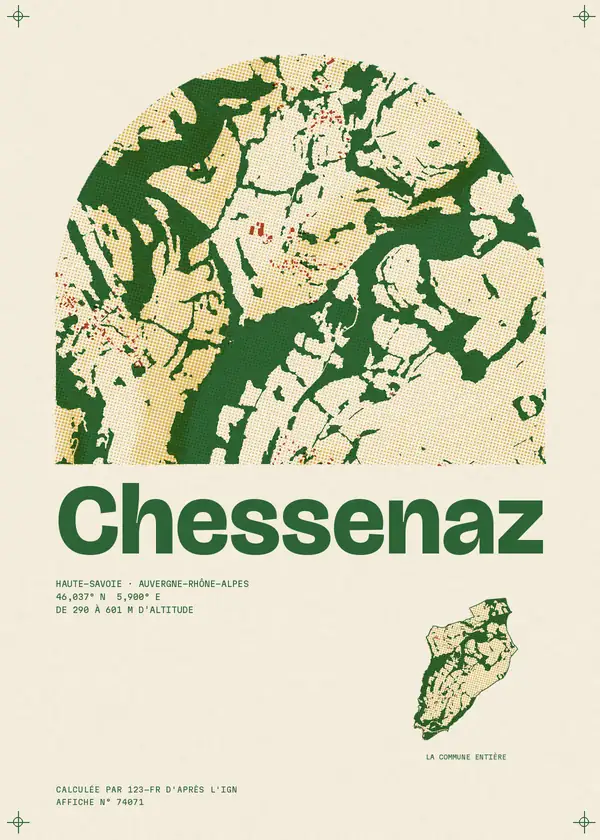 Affiche de Chessenaz, calculée par 123-fr d'après l'IGN