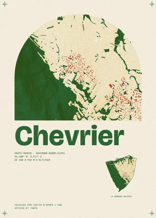 Affiche de Chevrier, calculée par 123-fr d'après l'IGN