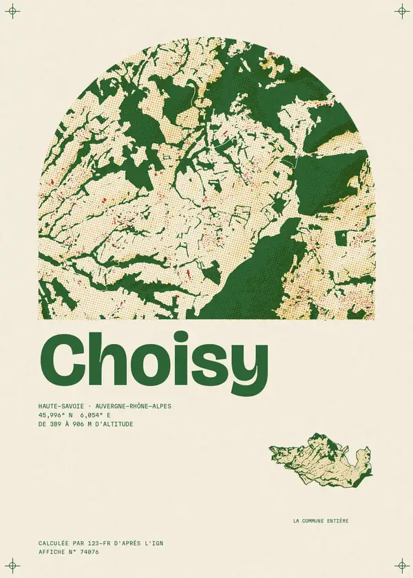 Affiche de Choisy, calculée par 123-fr d'après l'IGN