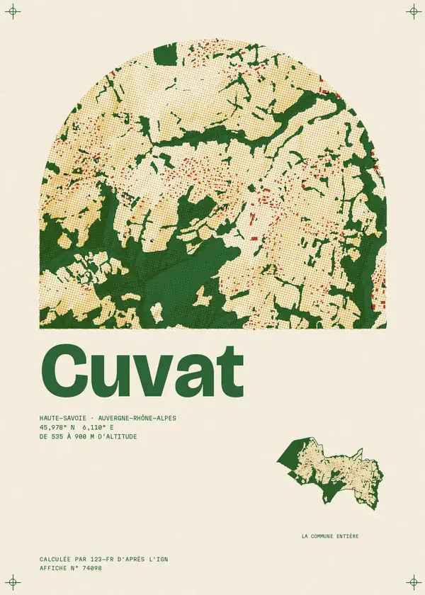 Affiche de Cuvat, calculée par 123-fr d'après l'IGN