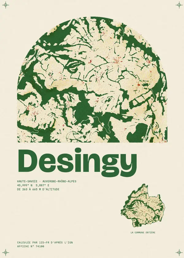 Affiche de Desingy, calculée par 123-fr d'après l'IGN