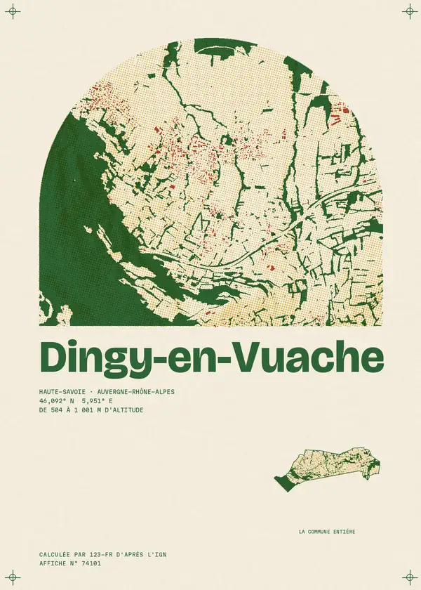 Affiche de Dingy-en-Vuache, calculée par 123-fr d'après l'IGN