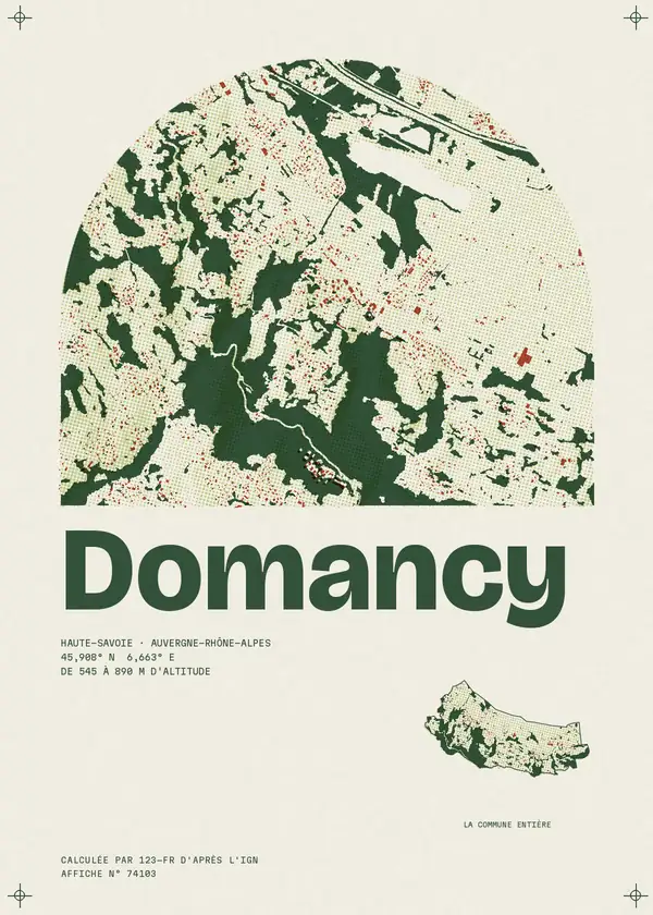 Affiche de Domancy, calculée par 123-fr d'après l'IGN