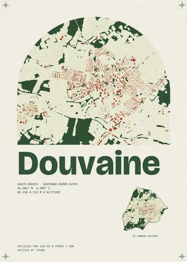 Affiche de Douvaine, calculée par 123-fr d'après l'IGN