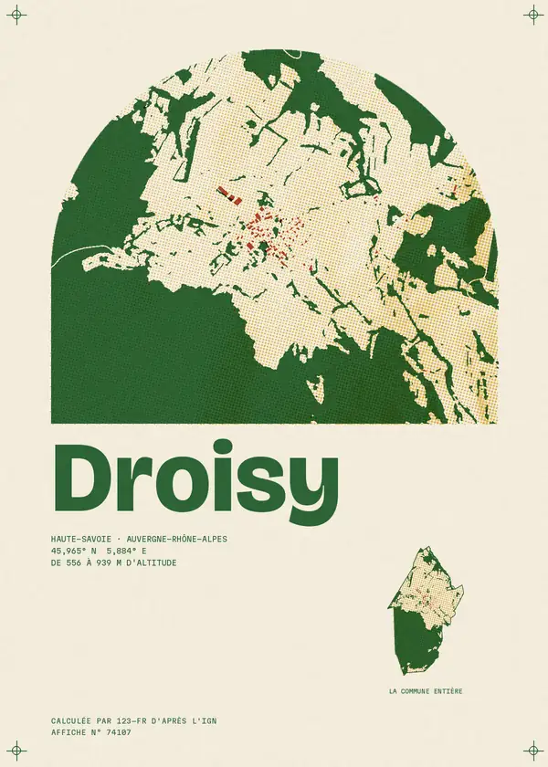 Affiche de Droisy, calculée par 123-fr d'après l'IGN