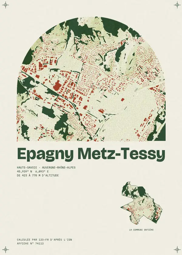 Affiche de Epagny Metz-Tessy, calculée par 123-fr d'après l'IGN