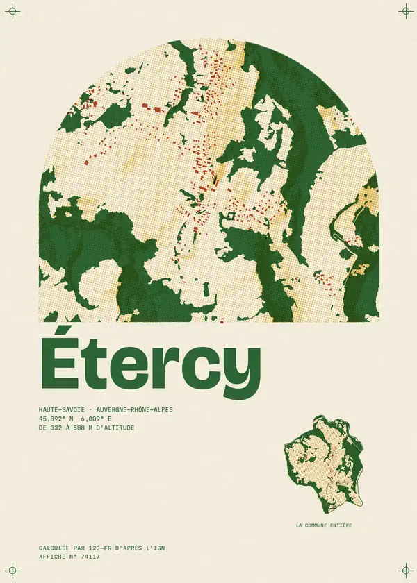 Affiche de Étercy, calculée par 123-fr d'après l'IGN