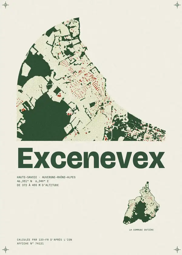 Affiche de Excenevex, calculée par 123-fr d'après l'IGN