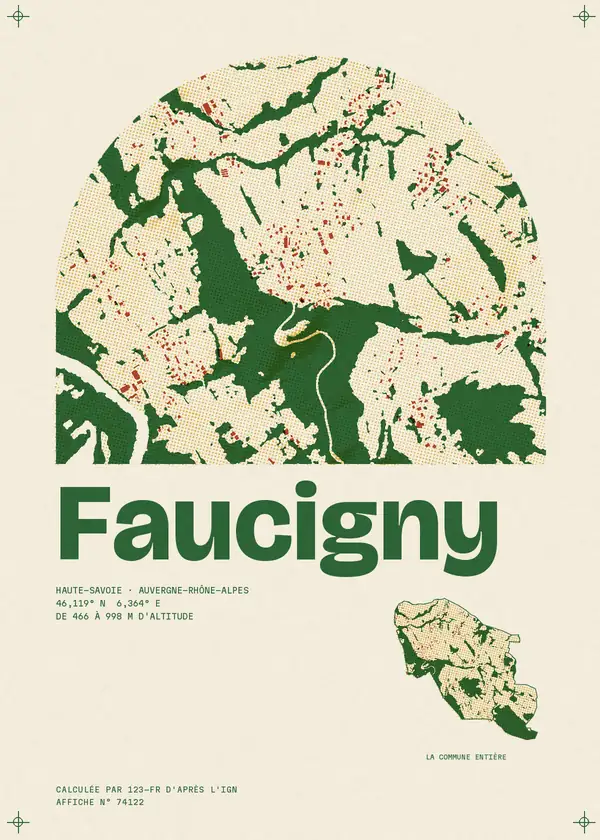 Affiche de Faucigny, calculée par 123-fr d'après l'IGN