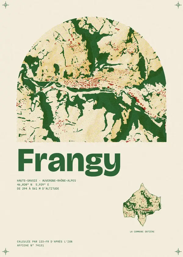Affiche de Frangy, calculée par 123-fr d'après l'IGN