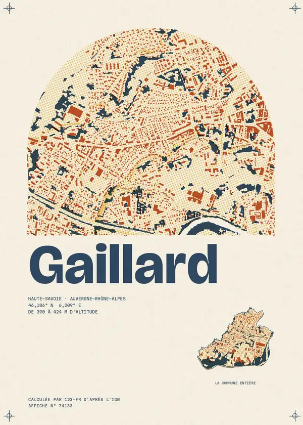 Affiche de Gaillard, calculée par 123-fr d'après l'IGN