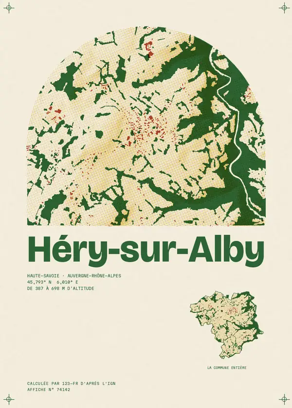 Affiche de Héry-sur-Alby, calculée par 123-fr d'après l'IGN