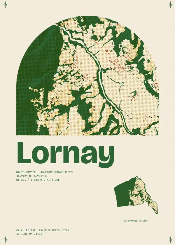 Affiche de Lornay, calculée par 123-fr d'après l'IGN
